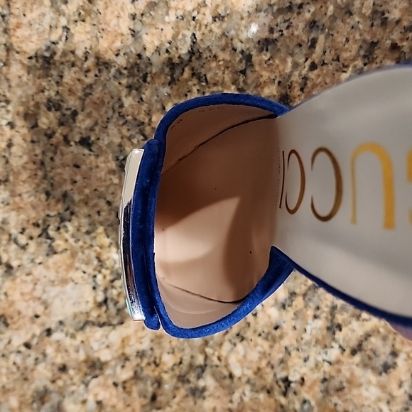 Gucci Madelyn Crystal Logo Cobalt Mules - SZ 40 - Picture 9 of 17